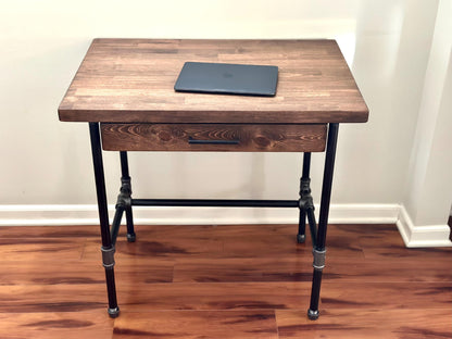 Steel and Hardwood Desk With Pencil Drawer