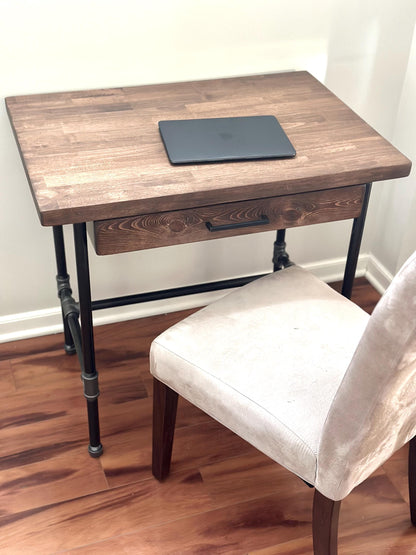 Steel and Hardwood Desk With Pencil Drawer