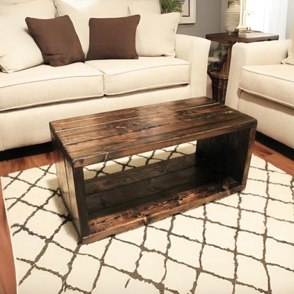 Modern Box Solid Wood Coffee Table - Fully Assembled