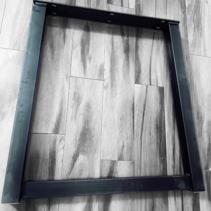 Steel and Wood Desk - Square Leg Style - Trapezoid - Kitchen Table - Home Office - Industrial Style