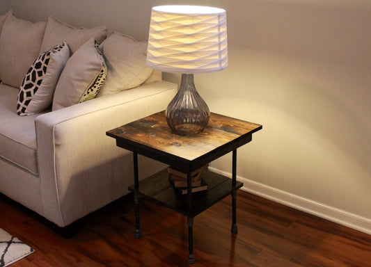 Steel and Wood Side Table - Free Shipping