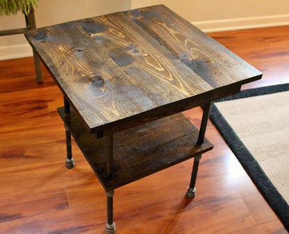 Steel and Wood Side Table - Free Shipping