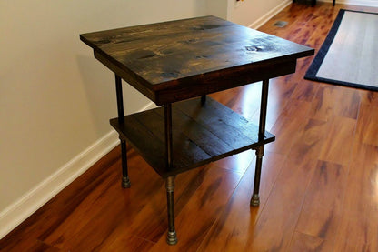Steel and Wood Side Table - Free Shipping