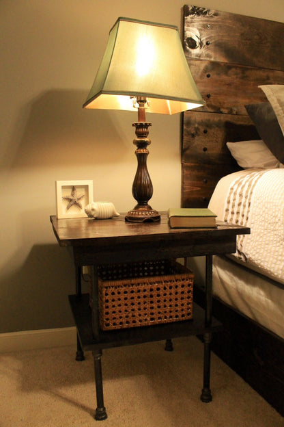 Steel and Wood Side Table - Free Shipping