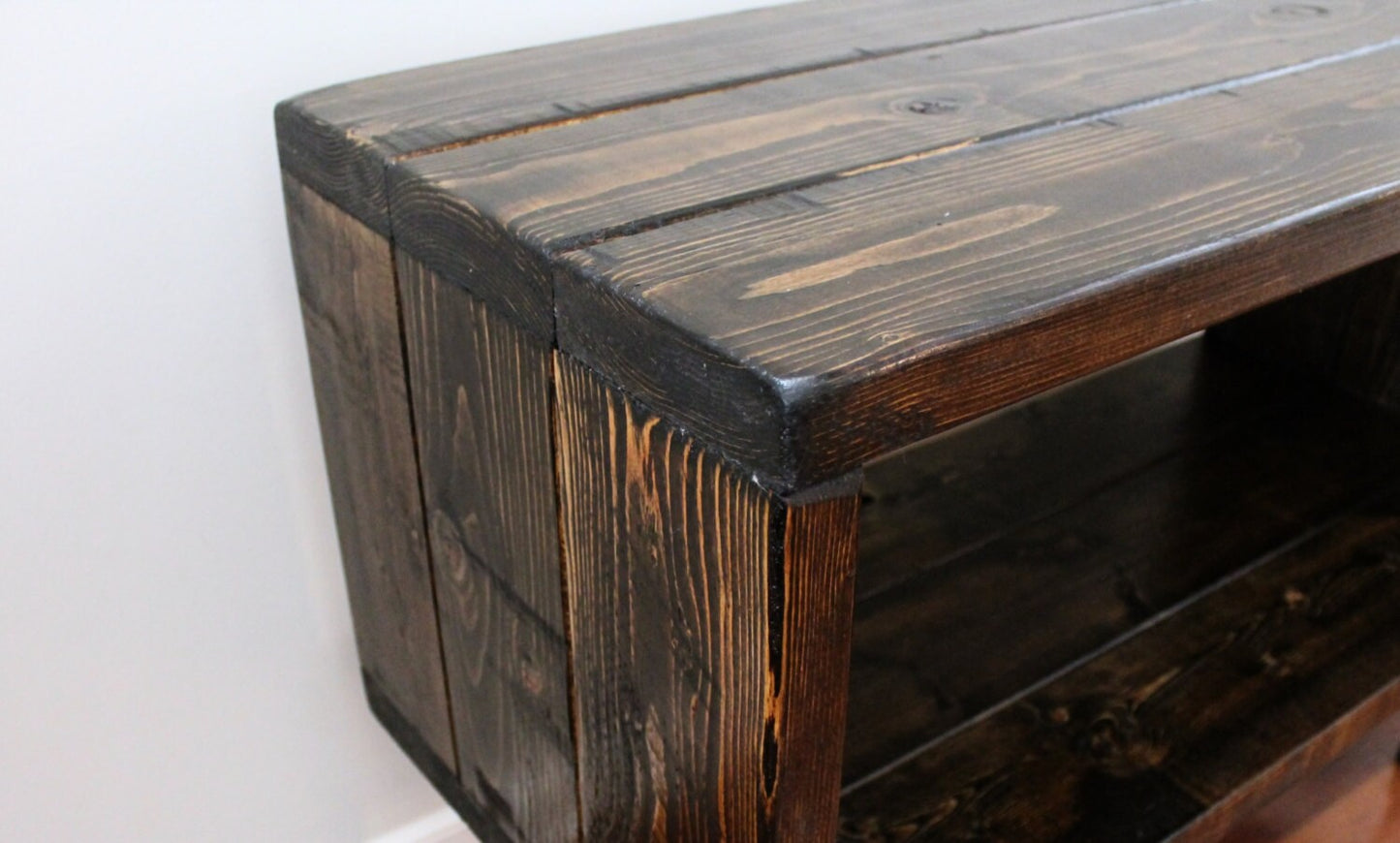 Steel and Pine Wood Box Coffee Table