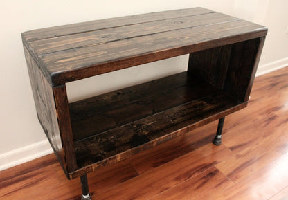 Steel and Pine Wood Media Table