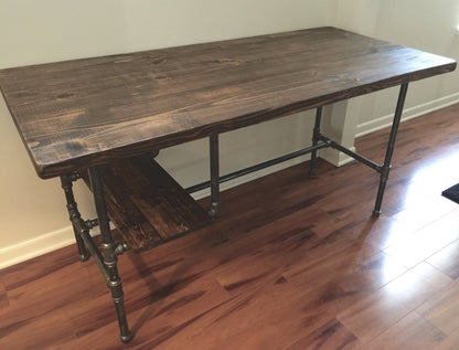 Steel and Wood Desk w/ Shelf Style 2